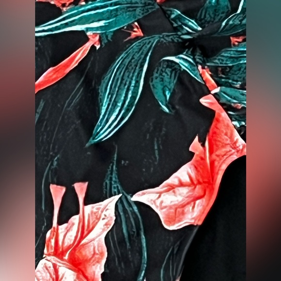 Tutorutor Women’s High Waisted Tropical Bottom, Racer Back Top 2 PC Swimsuit Med - Picture 9 of 16